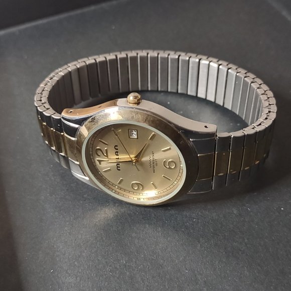 7.5 Inch Milan Two Tone Stretch Watch - Picture 8 of 13